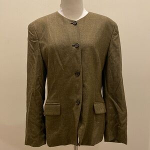 Ralph Lauren four button down tweed blazer.  Great with leggings or with jeans.